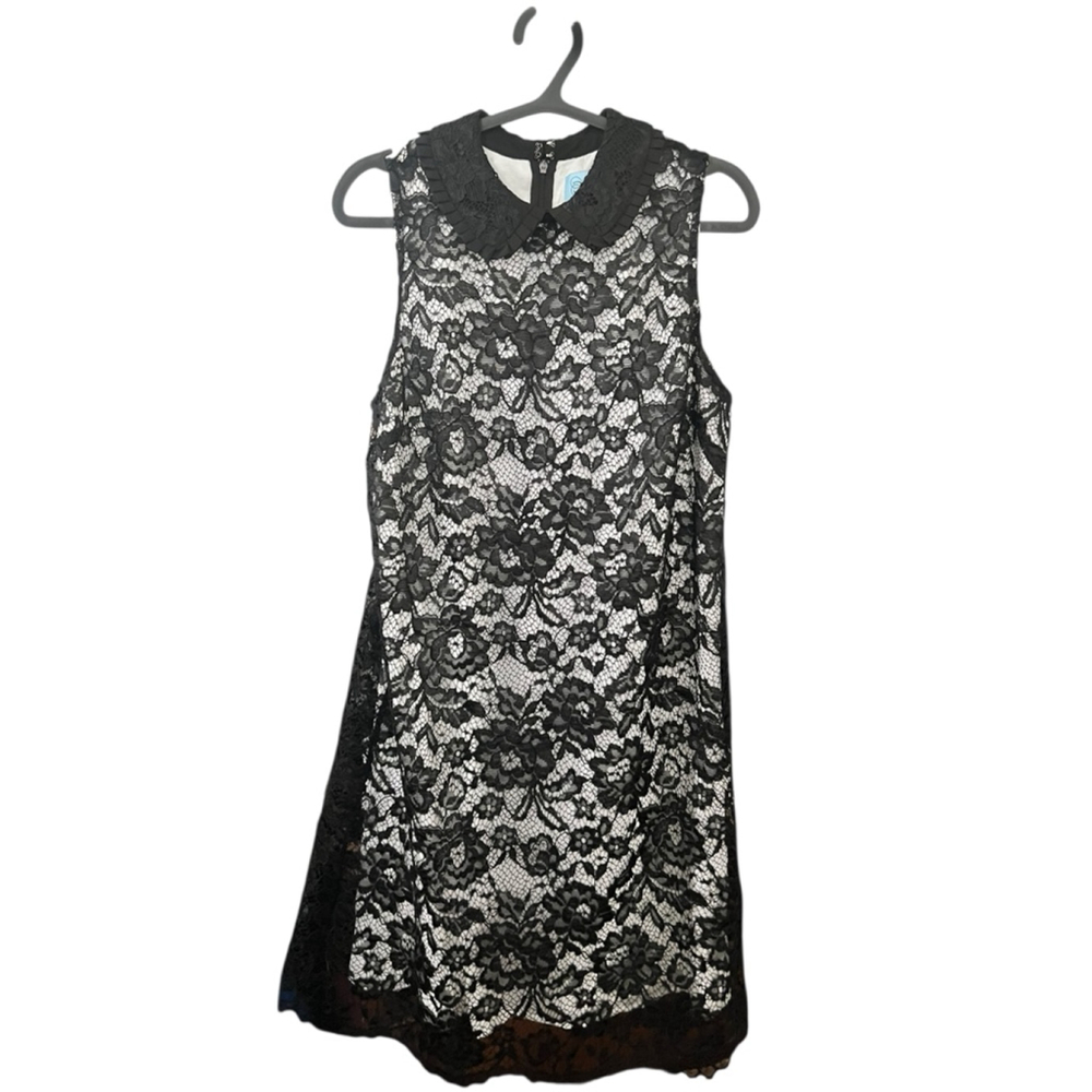Women's CeCe Black & White Lace Mini Dress, Size 8